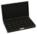 Wholesale 6 Black Wide Slot 24 Ring Display Portable Sales Storage Boxes Cases