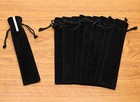 Tupalizy 6 9x1 4 Inches Black Velvet Drawstring Pen Pouch Bag Single Suede Pen 