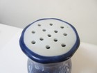 Antique Hatpin Holder Blue Floral Victoria Ironstone