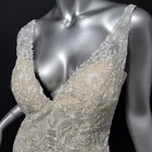 Nwt  1595 mon Cheri 8 10 ivory Embroidered Mermaid Fit   Flare Wedding Dress