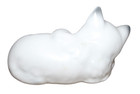 Vintage White Gray Porcelain Cat Figure Japan Blue Eyes Kitten Kitty Decor