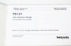 Tektronix Instruction Manual For P6131 10x Passive Probe