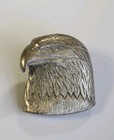 Eagle Head Lapel Pin Silver Color Metal 
