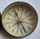 Antique Vintage Brass Pocket Compass Maritime Pocketwatch Style Push Lid