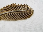 Vtg Crown Trifari Alfred Phillipe Feather Brooch Gold Tone Rhinestone Crystals