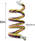 2pcs 63in Bird Perch Rope Bungee Bird Toy Pure Natural Parrot Cage Parrot Chewin