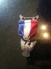 Vintage 1970s Eagle Scout Be Prepared Sterling Silver Bsa  Medal And Ribbon 