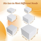 6 Pcs White Acrylic Buffet Risers With Mini Sign And Maker  Food Display Stands