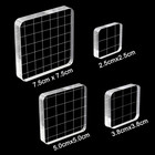 4 Pieces Stamp Blocks Acrylic Clear Stamping Blocks Tools With Grid Lines For Sc