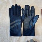 Vintage Isotoner  hanes Driving Gloves Bundle Spandex Leather Navy Brown Grey Os