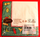 Pack Of 20 Christmas Cocktail Paper Napkins - Caspari New In Pkg 