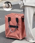 New Rolling Grocery Shopping Tote Foldable Travel Bag With Removable Wheel 60l