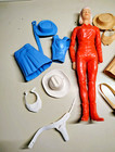 Vintage Marx Johnny West Jane West Orange Salmon Figure   Accessories
