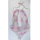 Victoria s Secret Dream Angels Peony Chiffon Floral Sheer Halter Teddy Pink M