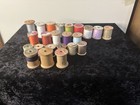 Vintage Wooden Sewing Thread Spools Lot Of 23 Large   Medium Some W Thread