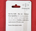 3 X Parker Quink Flow Ball Point Pen Bp Refill Refills Blue Ink Medium Nib New