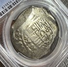 1653 Mexico 8 Reales Silver Cob Coin With Pcgs Graded  Visible Dated