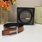 Authentic Tom Ford Reversible Leather  T-buckle Belt Luxury Designer Fashion