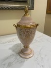 Rare Cambridge Crown Tuscan Covered Urn Or Candy 10 1 2  Tall Gold Encrusted