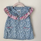 Bonnie Jean Floral Denim Ruffle Tunic