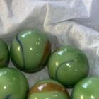 Vintage 10 Akro Agate Peltier Art Swirl Glass Marble  63    Green Blue Yellow Red