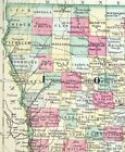 1867 Iowa And Missouri   S a mitchell Original Antique Hand-colored Map