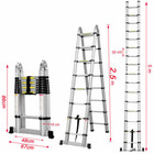 16 5ft Aluminium Ladders Telescoping Multi-purpose Extension Folding Step Laduty