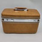 Vintage Samsonite Brown Silhouette Train Case Mirror Tray Pockets No Keys