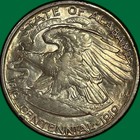 1921 Alabama Centennial Half Dollar Au  unc Coin  Rainbow Toning  44449