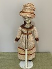 Vtg 70s Albert E  Price Fine Bisque China Doll Blonde Brown Floral Dress
