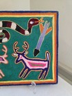 Vtg Handcrafted Huichol Yarn Art Hunting Scene 11 75 X 9 75  Folk Art