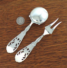Kristian Hestenes 830 Silver Condiment Serving Set Spoon Fork Norwegian Norway