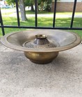 Antique Brass Ewer Tea Kettle Heater Charcoal Burner Bowl - Large 15 5  Dia