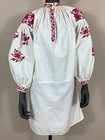 Vintage Ukrainian Embroidered Linen Vyshyvanka Dress Handmade Folk Shirt