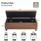 41 Faux Leather Storage Ottoman Tufted Bench Light Brown