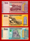 Three Yemen 2018 Unc Notes 100 Rials  p-37   200 Rials  p-38    500 Rials  p-39 
