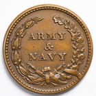 1863 Au unc Army   Navy Patriotic Civil War Token Cwt
