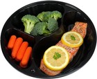 Meal Prep 48 Oz Three Compartment Food Containers With Lids 10 Pack Black Round
