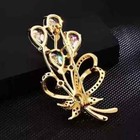 14k Yellow Gold Plated Pear Cut 3ct Lab Created Diamond Men s Charm Brooch Pin