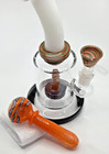 8  Tobacco Water Pipe Glass Bong Wig-wag Disk Shower Perc W matching Pipe 5mm