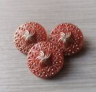 Antique Czech Glass Buttons - Vintage - Art-deco - 1920  s-1930  s  3pcs  - G946