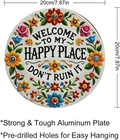 Welcome To My Happy Place Don t Ruin It 1 Tin Sign Vintage Round Metal Sign M   
