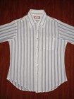 Vintage Men s 1970 s Sutton Collection Knits 100  Poly White Blue Stripes 16-34