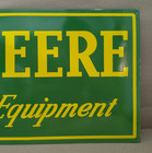 John Deere Farm Equipment Porcelain Enamel Sign  36 X 15 Inches 1 Sided