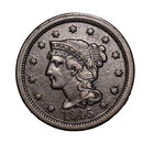 1845  Braided Hair Large Cent  N6 R3  Stunning Rare Coin