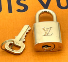 Louis Vuitton Padlock Lock Key Brass Gold Authentic Number Random