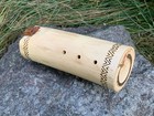 Handmade Wooden Ocarina Flute C Minor Pentatonic Ouroboros Carved Elm Wood