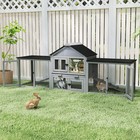 84inches Wood Rabbit Hutch Indoor Bunny Cage Small Animal Pet House Run Outdoor