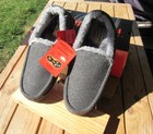 Deer Stags - Men   s  Moccasin Slippers - Size 11 M - Dark Grey Flannel  Brand New