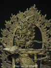 12 5  Old Tibet Buddhism Pure Bronze Gilt Mahakala Wrathful Deity Buddha Statue